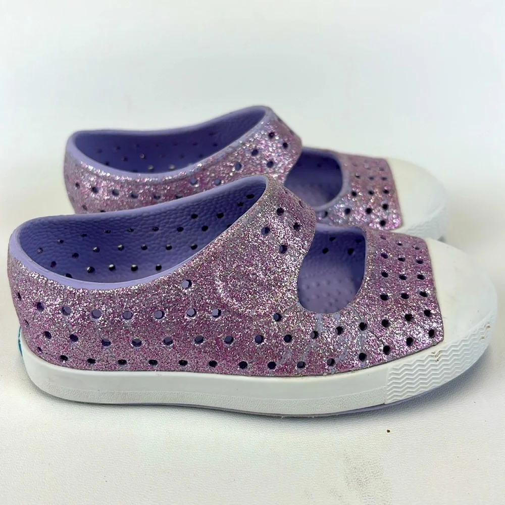 NATIVE Juniper Bling Purple Slip on Shoes Size C6
